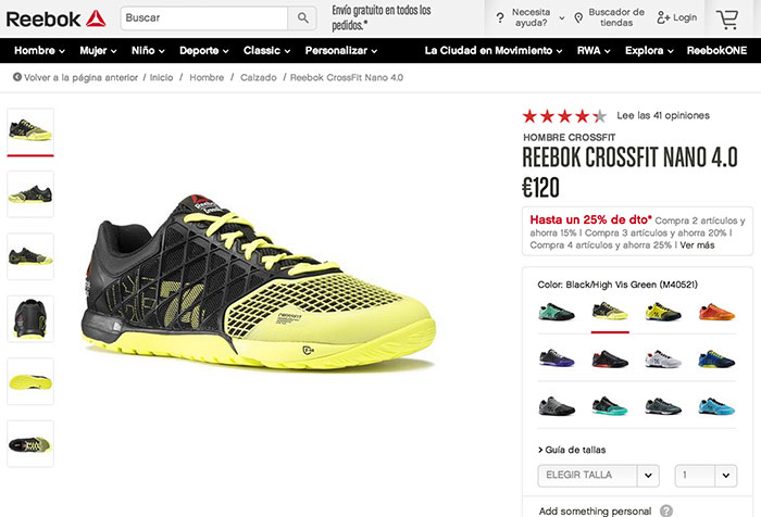 Ficha producto Reebok