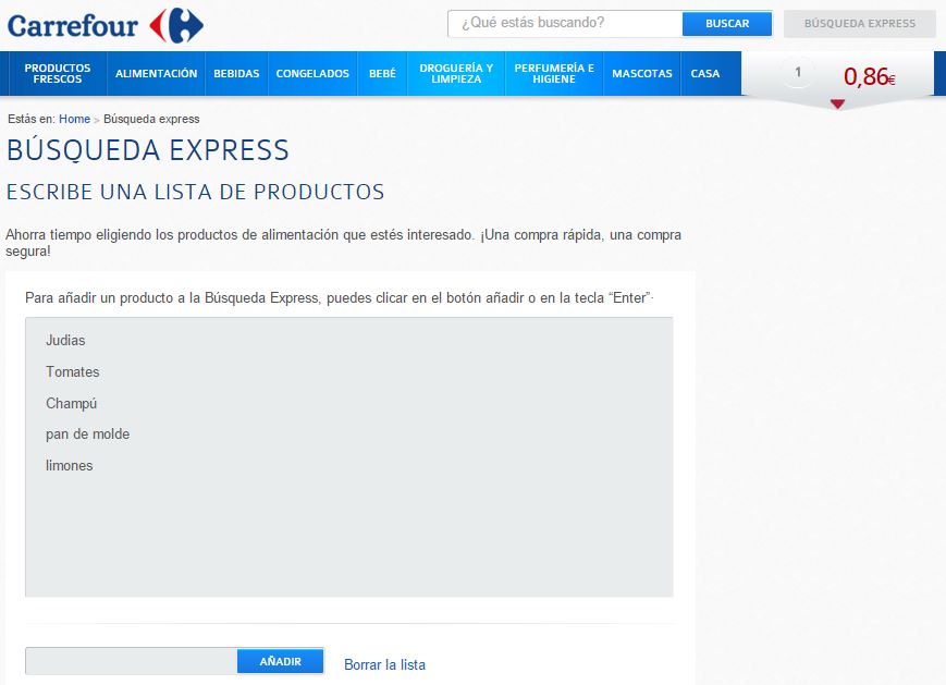 busqueda express carrefour