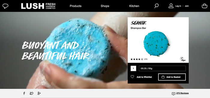 Video de producto de Lush