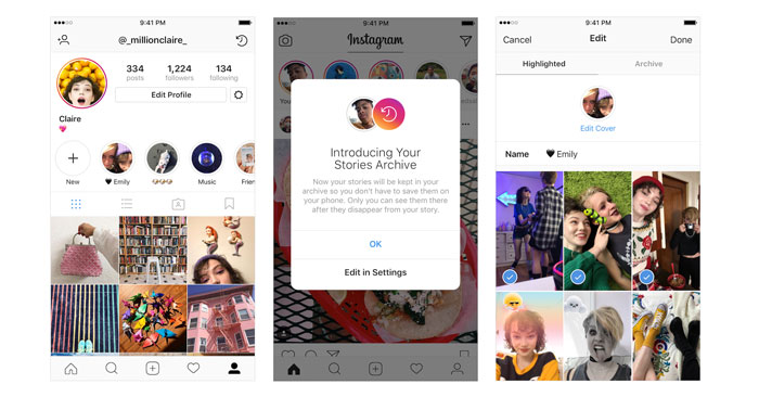 Highlights en Instagram Stories