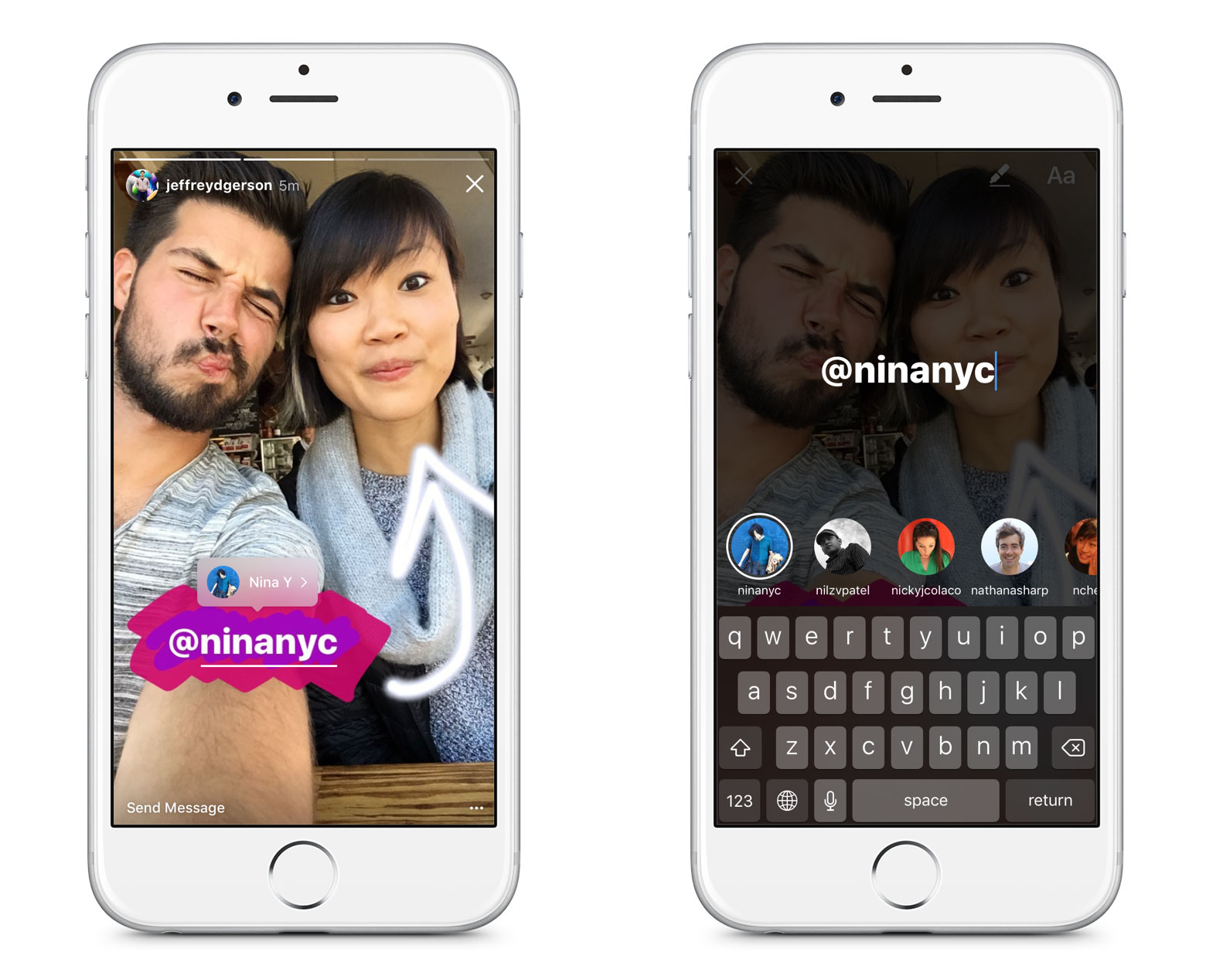 Menciones en Instagram Stories