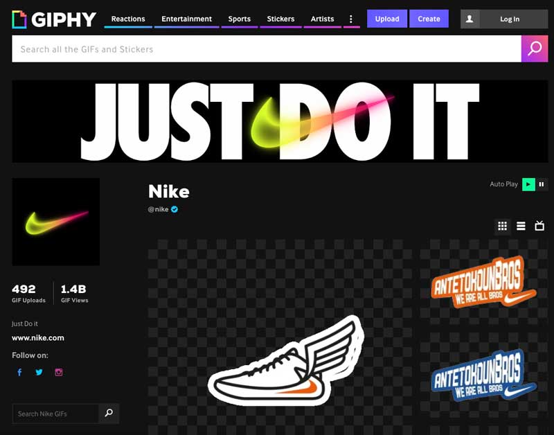Nike en Giphy