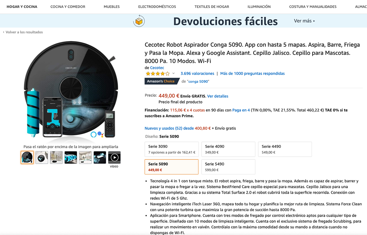 Ficha A Plus de Amazon