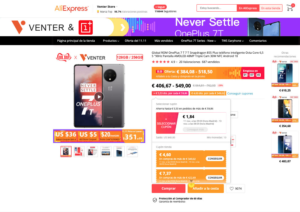 Ofertas día del Soltero en Aliexpress