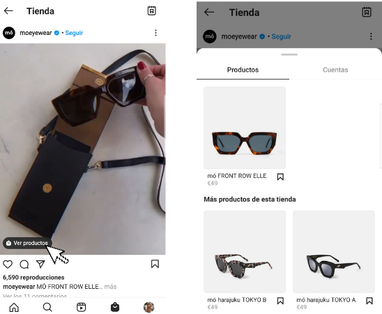 vídeo shopping Instagram